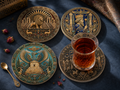 Ancient Persia Ceramic Coaster Set (Set of 4) | Premium UV Printed Art Coasters