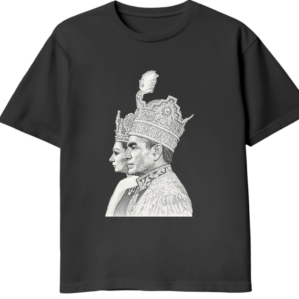 Imperial Pahlavi Portrait T-Shirt – Mohammad Reza Shah & Farah Pahlavi Vintage Persian Art Tee