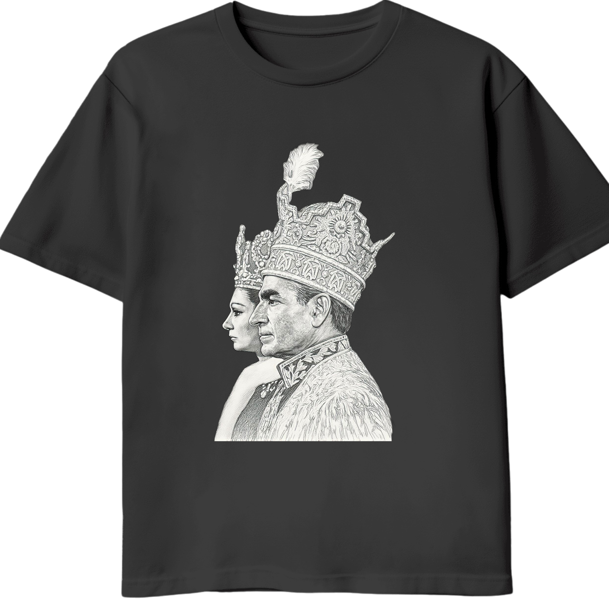 Imperial Pahlavi Portrait T-Shirt – Mohammad Reza Shah & Farah Pahlavi Vintage Persian Art Tee