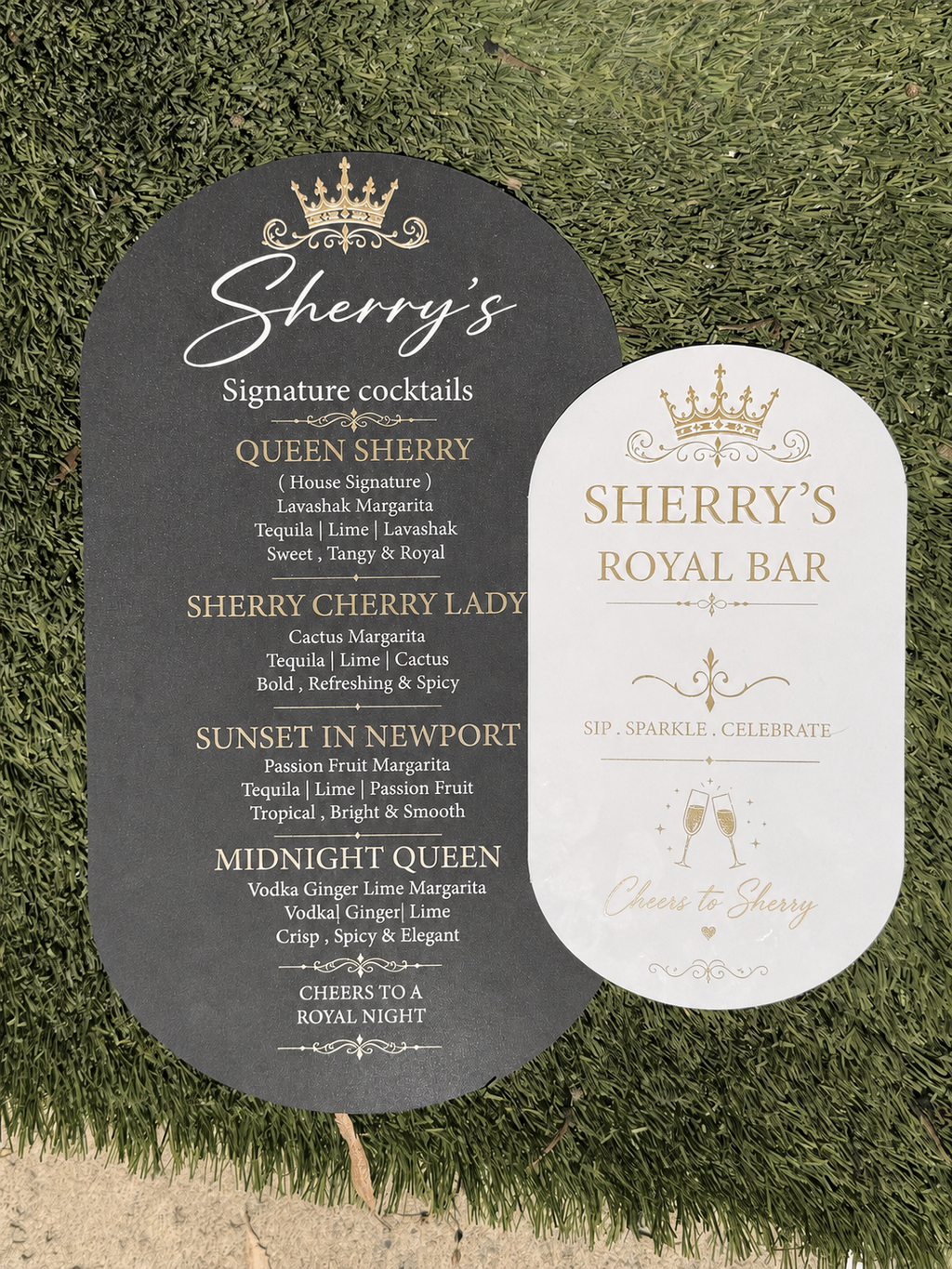 Personalized Bar Sign & Signature Cocktail Menu Set