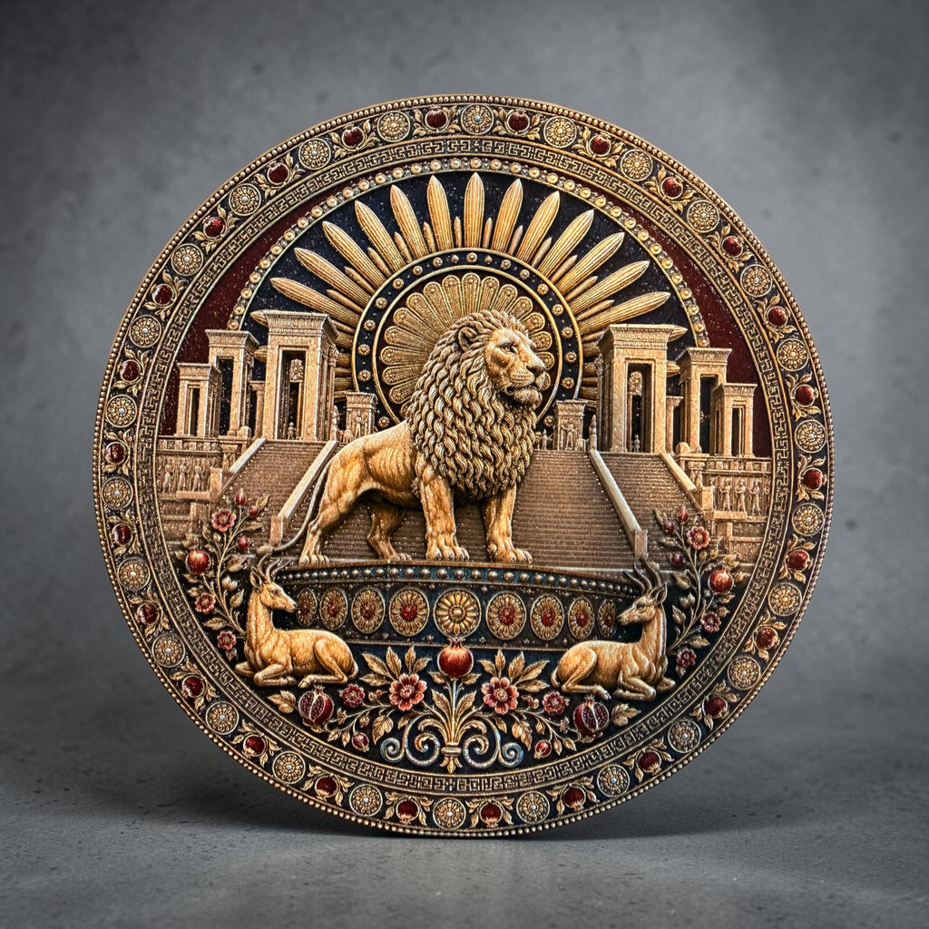 Ancient Persia Ceramic Coaster Set (Set of 4) | Premium UV Printed Art Coasters