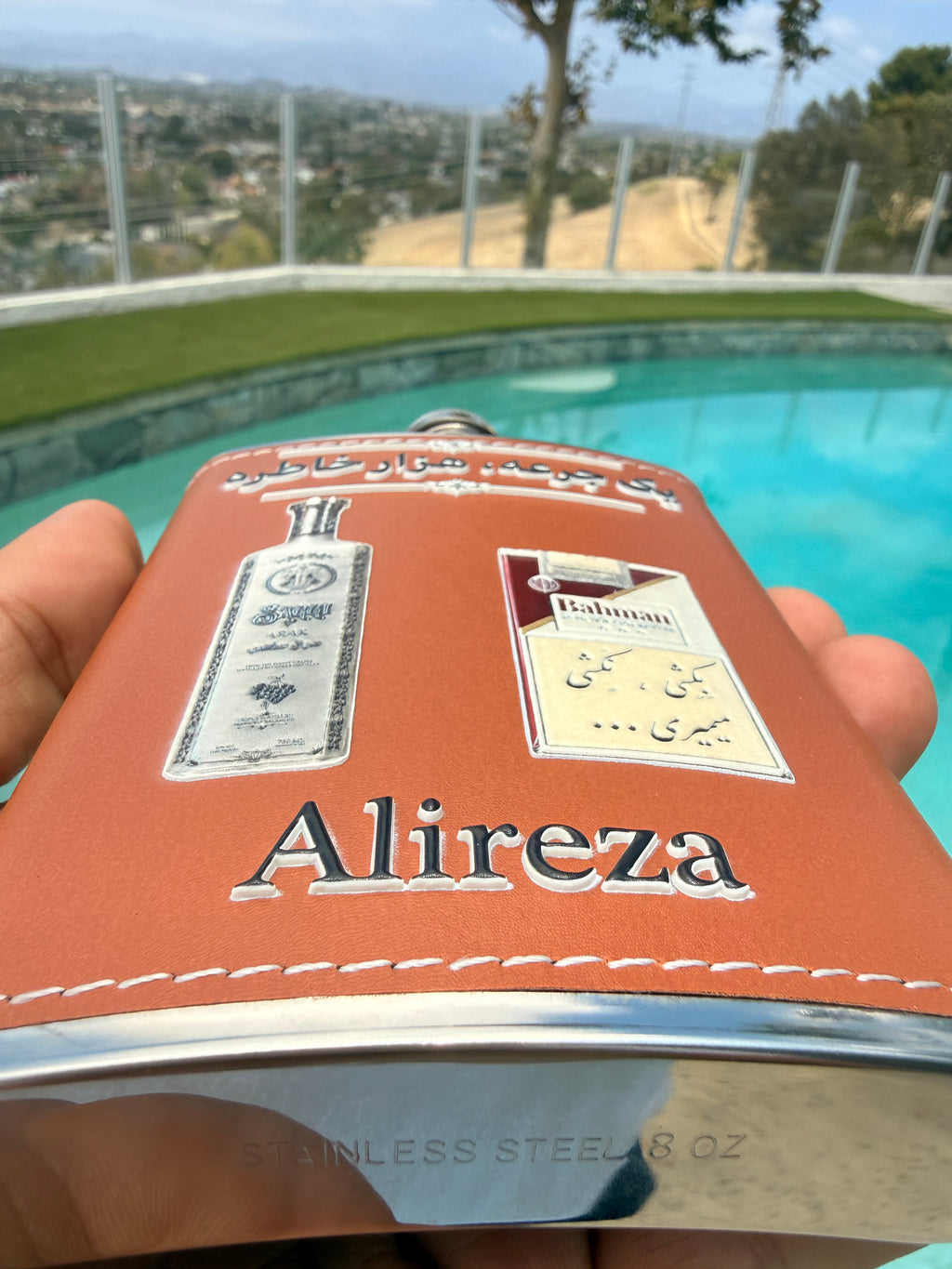 Personalized Leather Flask