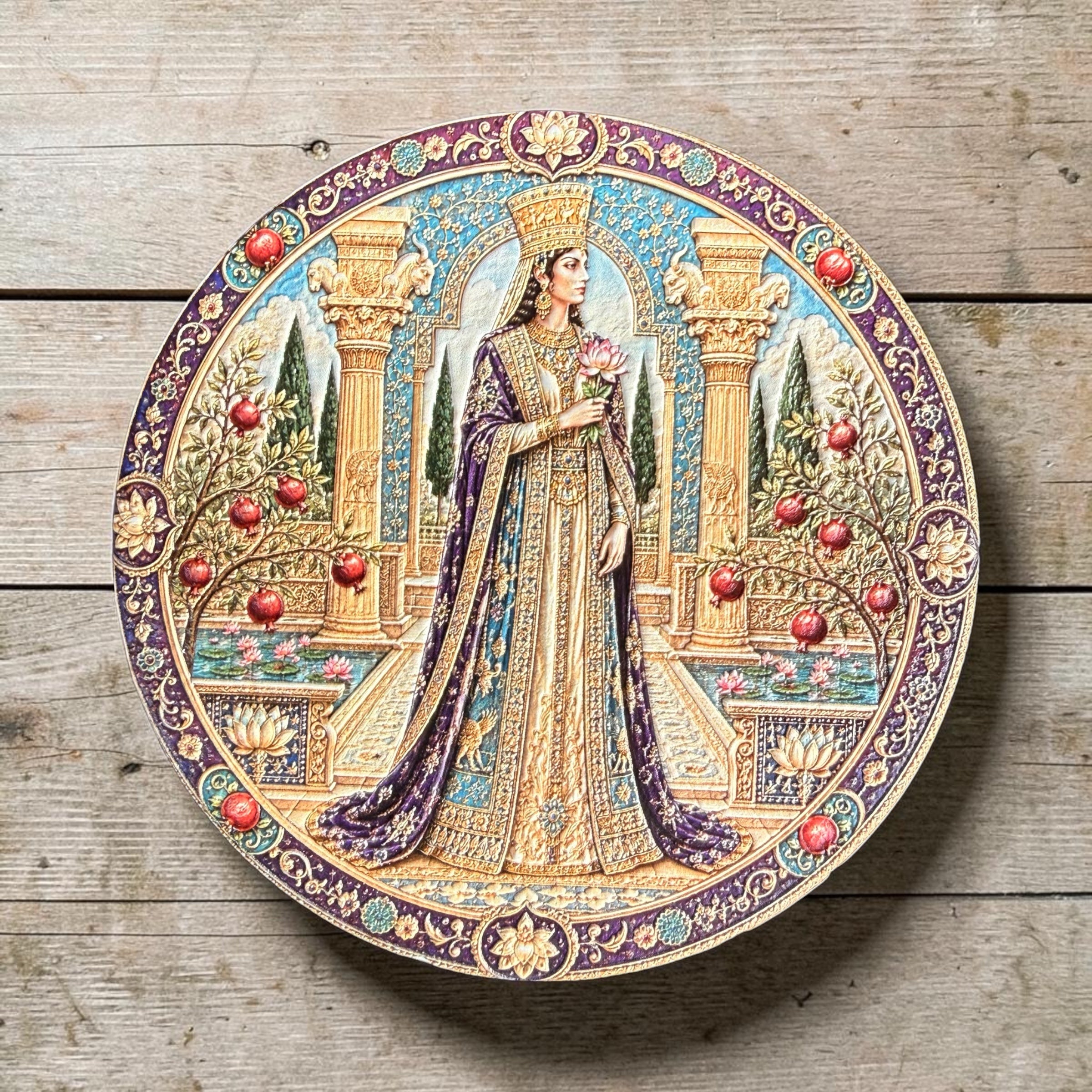 Ancient Persia & Shahnameh Raised Ceramic Coasters – Set of 4
