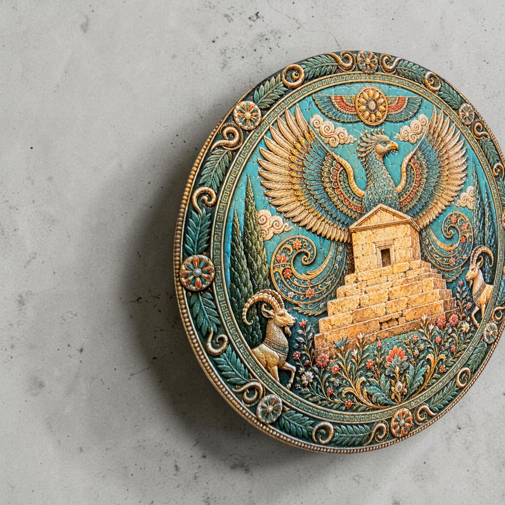 Ancient Persia Ceramic Coaster Set (Set of 4) | Premium UV Printed Art Coasters