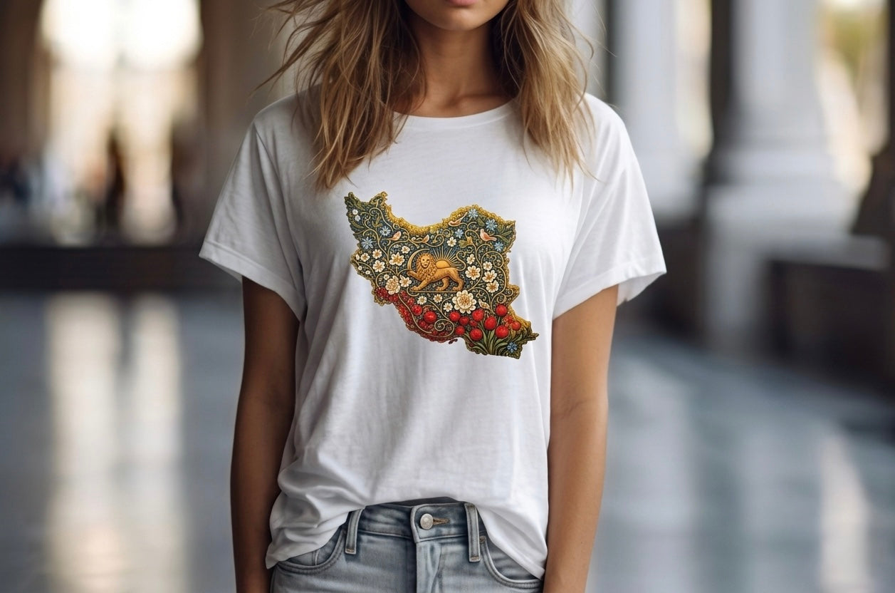 Persian Vintage Collage Graphic T-Shirt – Iranian Retro Art Tee