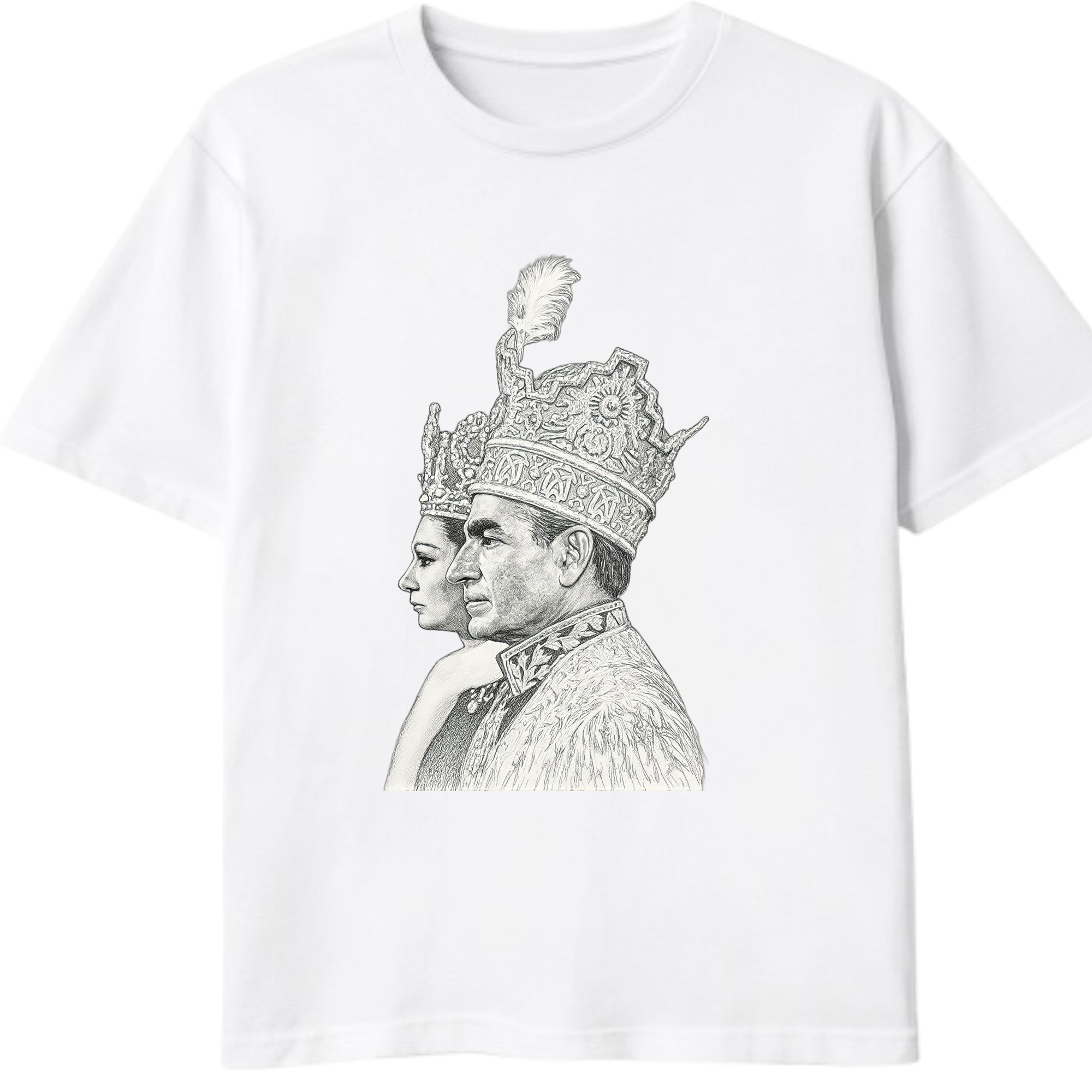 Imperial Pahlavi Portrait T-Shirt – Mohammad Reza Shah & Farah Pahlavi Vintage Persian Art Tee