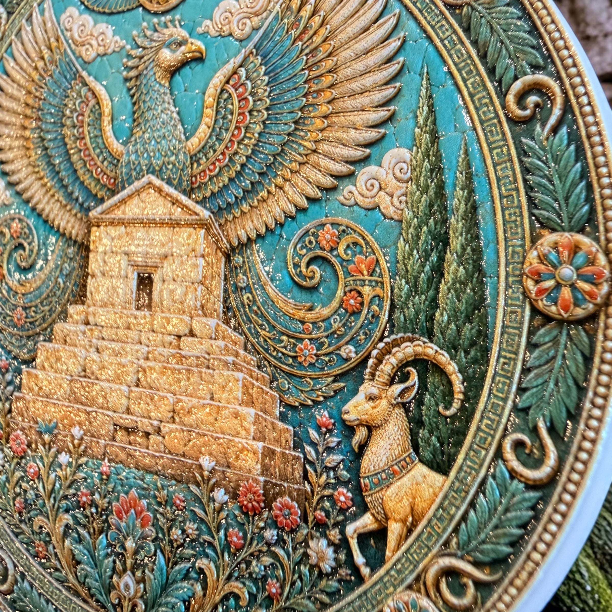 Ancient Persia Ceramic Coaster Set (Set of 4) | Premium UV Printed Art Coasters