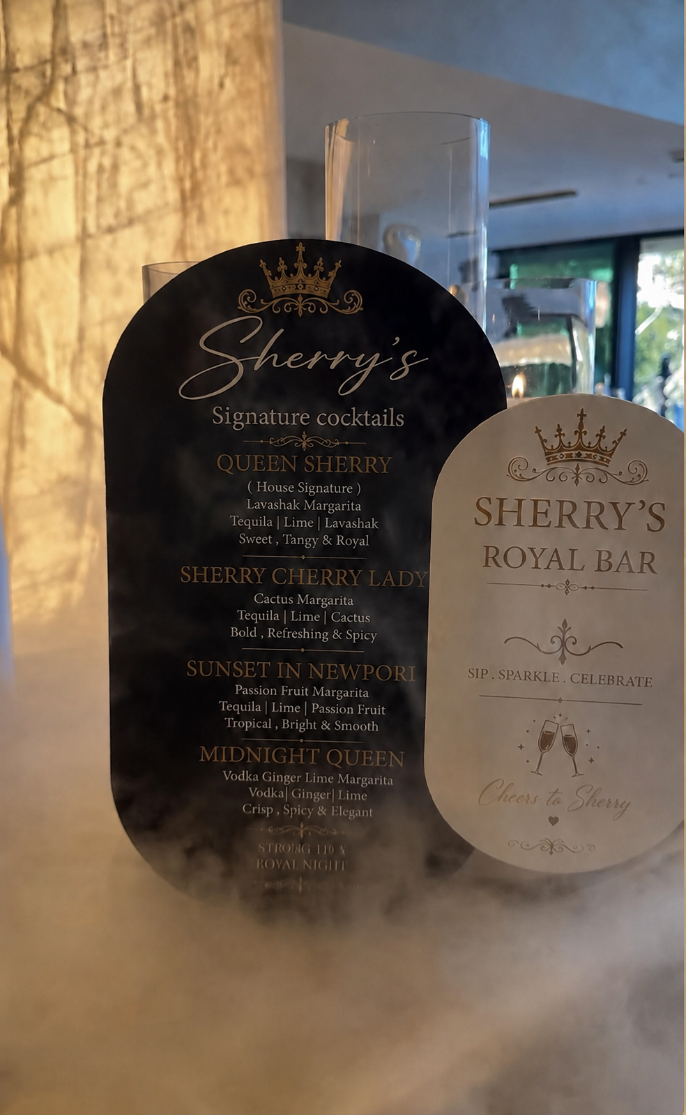 Personalized Bar Sign & Signature Cocktail Menu Set