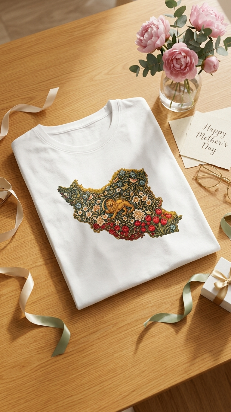 Persian Vintage Collage Graphic T-Shirt – Iranian Retro Art Tee