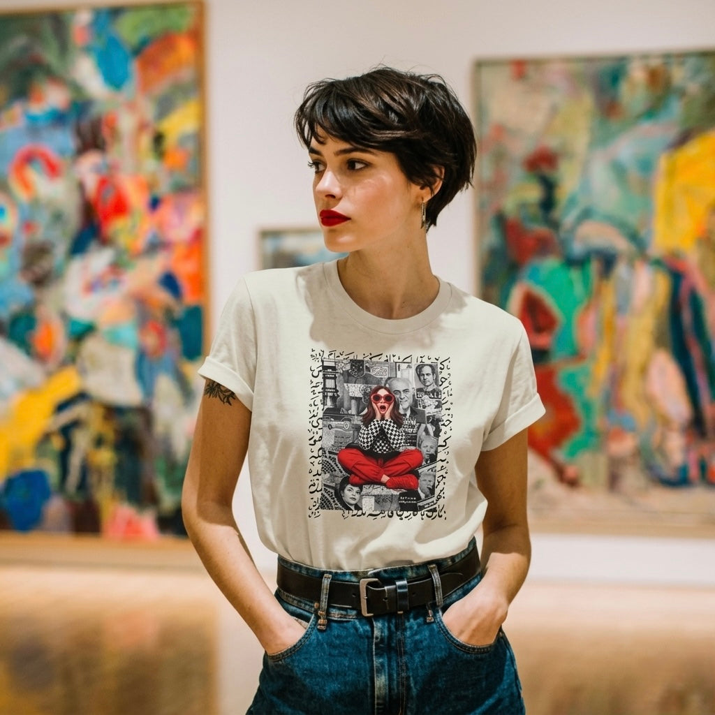 Persian Art Collage T-Shirt – Vintage Iran Inspired Design