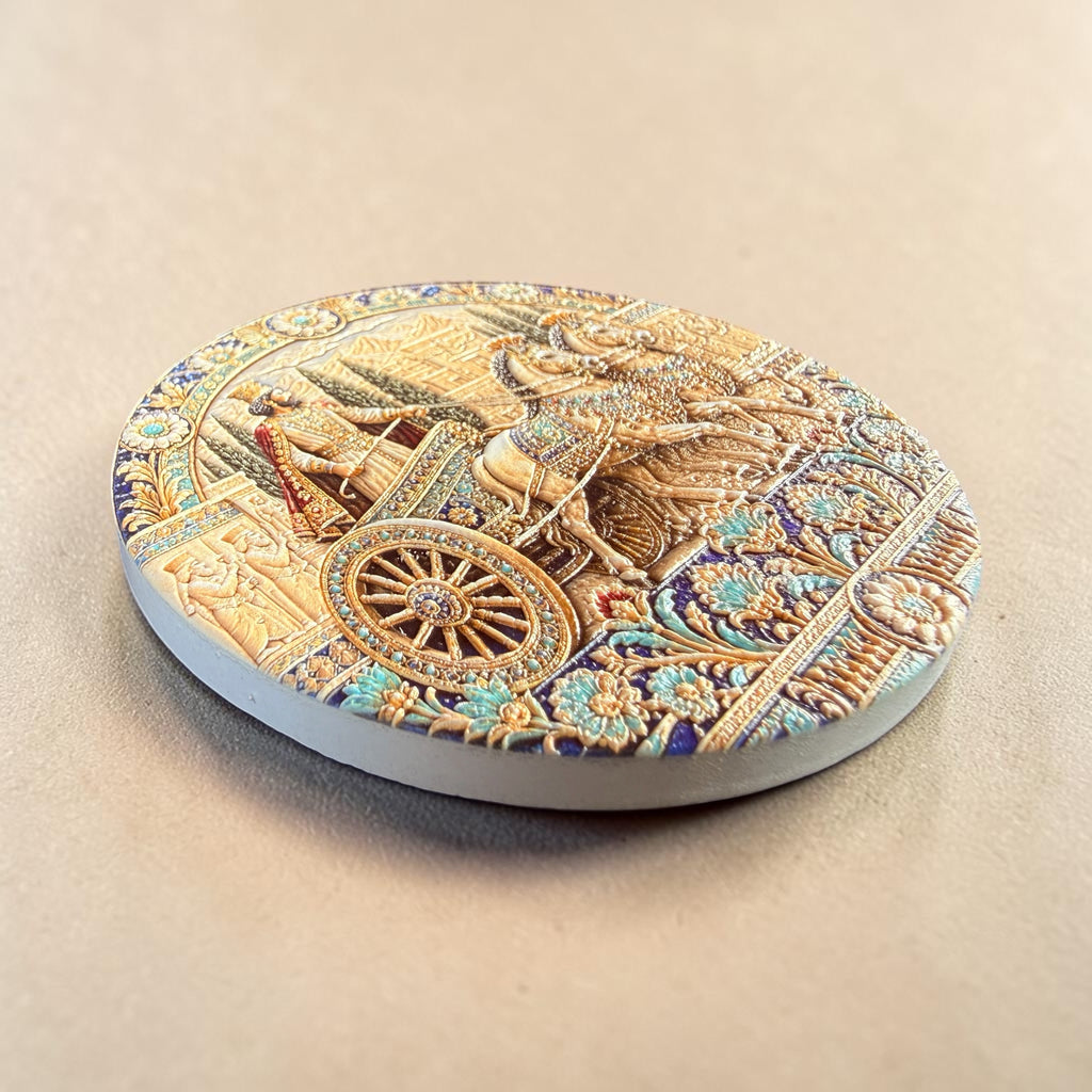 Ancient Persia & Shahnameh Raised Ceramic Coasters – Set of 4