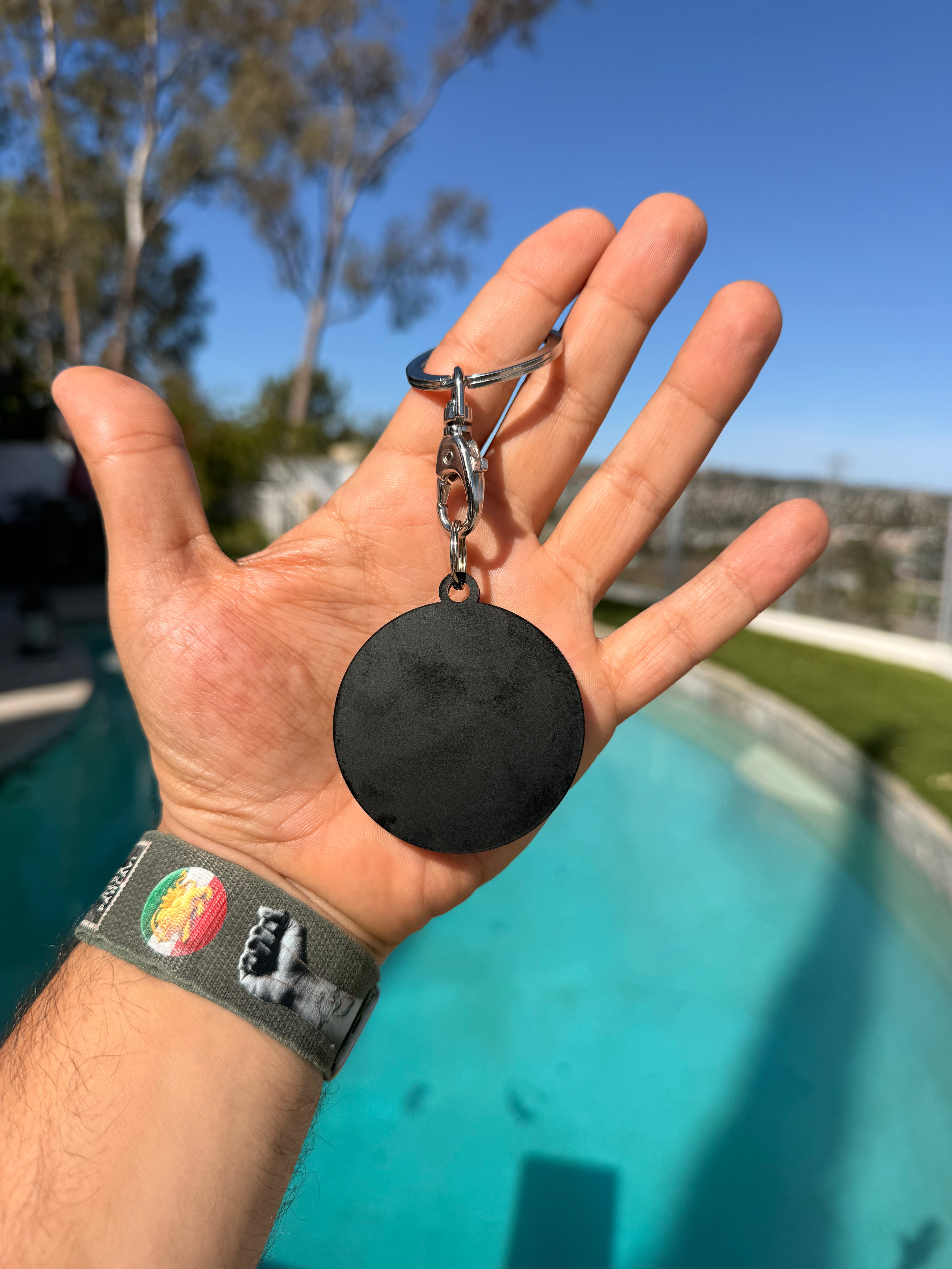 Persian Lion & Sun Wooden Acrylic Keychain – Iran Flag Keyring