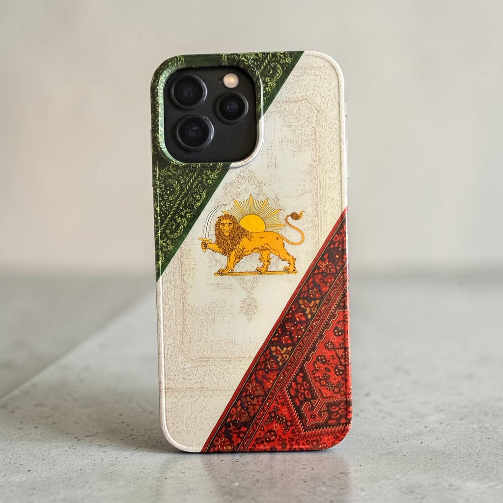 Persian Lion & Sun Textured iPhone Case