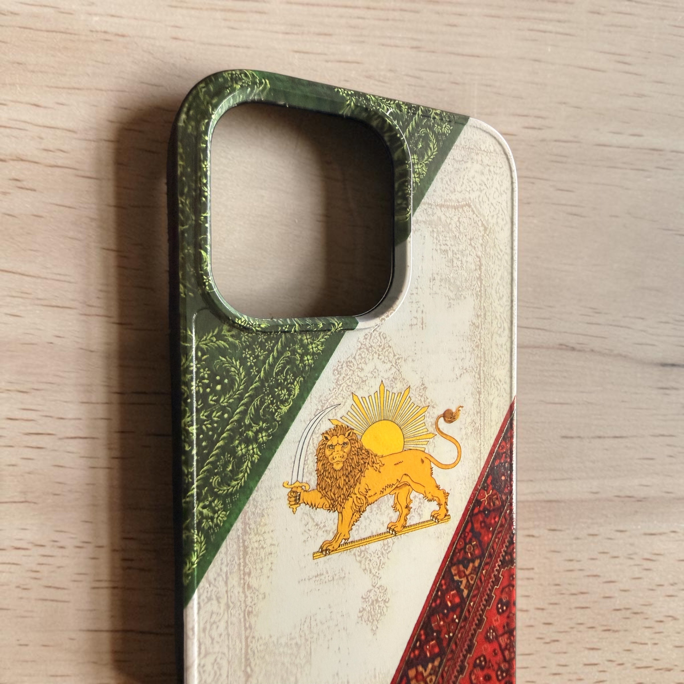 Persian Lion & Sun Textured iPhone Case