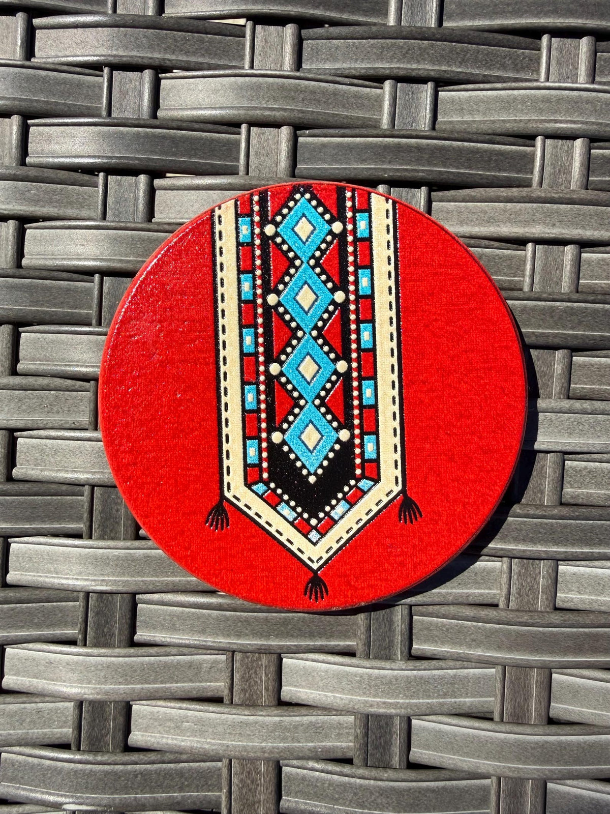 Persian rug wooden coaster set with holder - photo 3