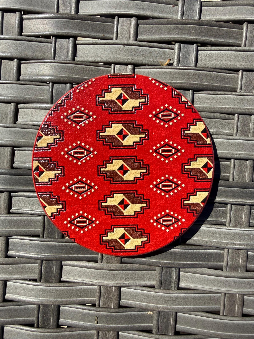 Persian rug wooden coaster set with holder - photo 4
