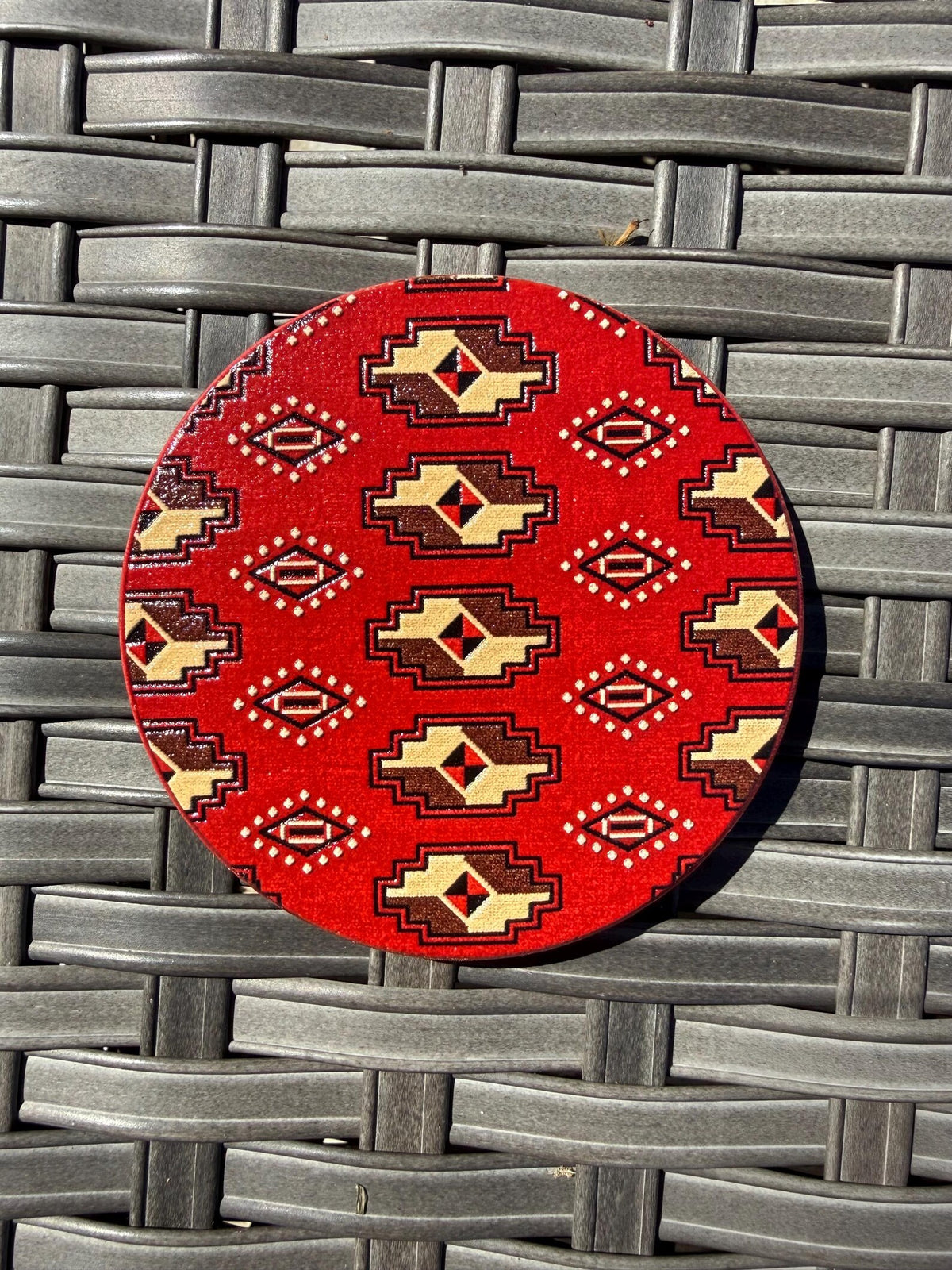 Persian rug wooden coaster set with holder - photo 4