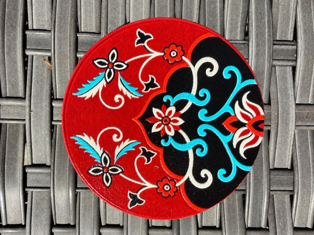 Persian rug wooden coaster set with holder - photo 6