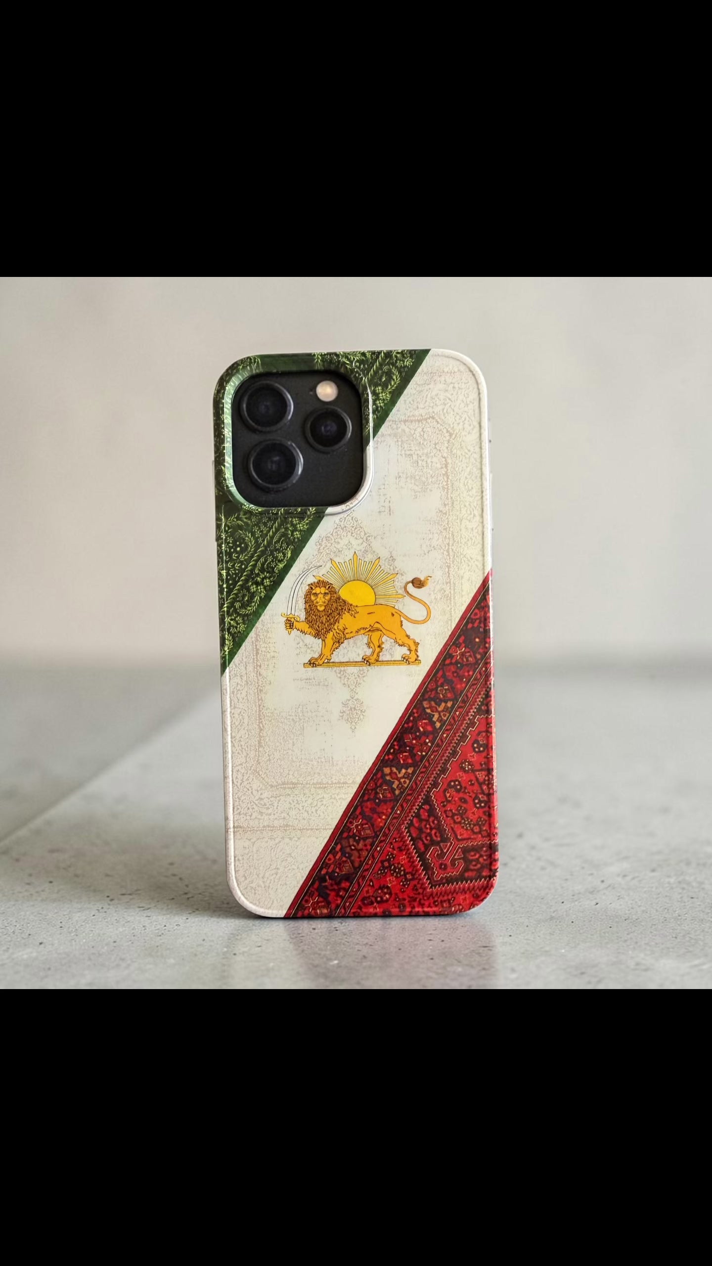 Persian Lion & Sun Textured iPhone Case