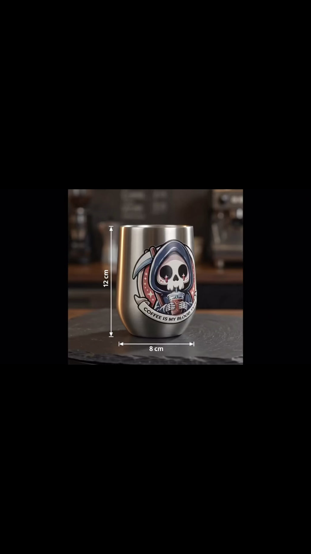 Coffee Is My Blood Type – Raised UV Printed Stainless Steel Tumbler
