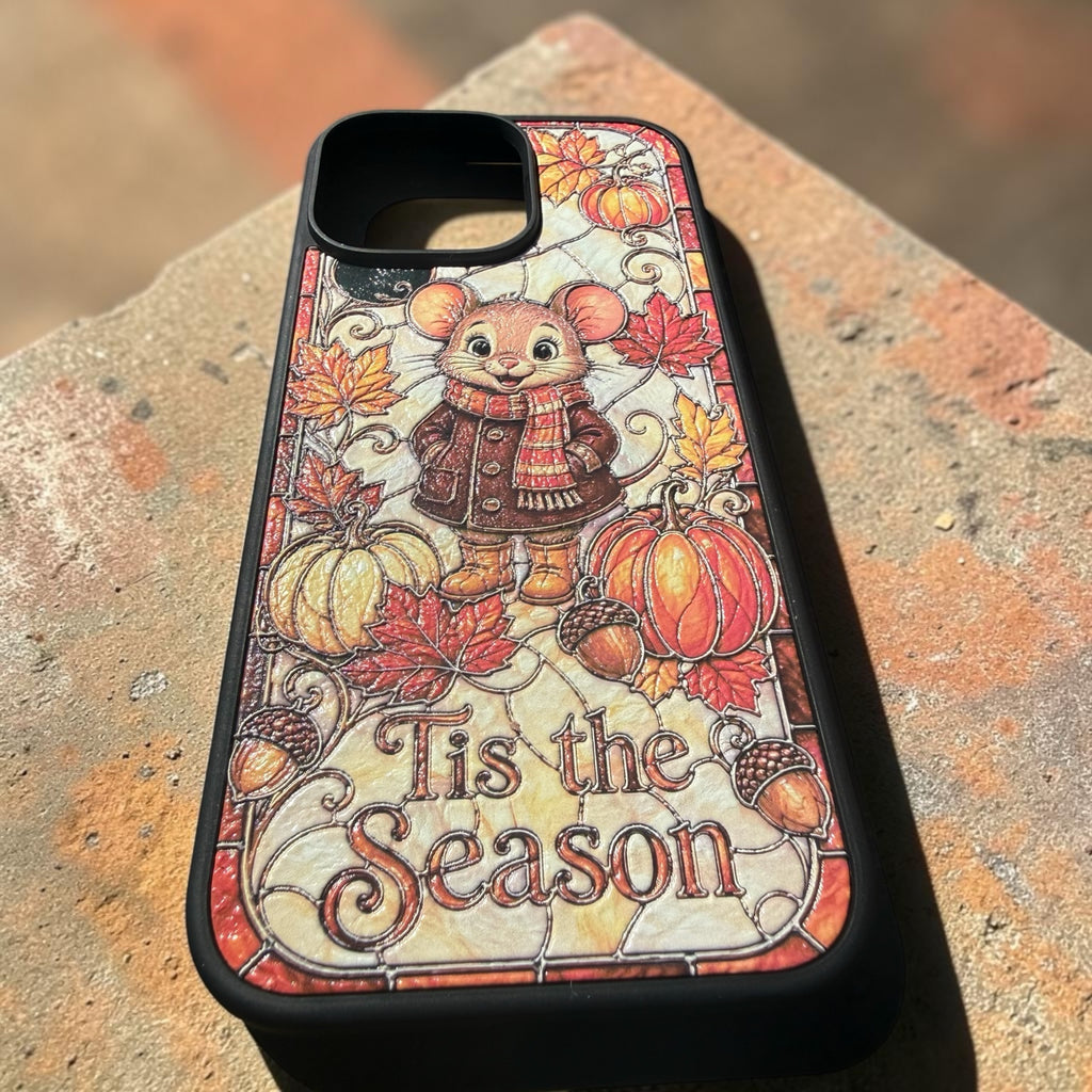 Close-up detail of textured autumn mouse iPhone case
